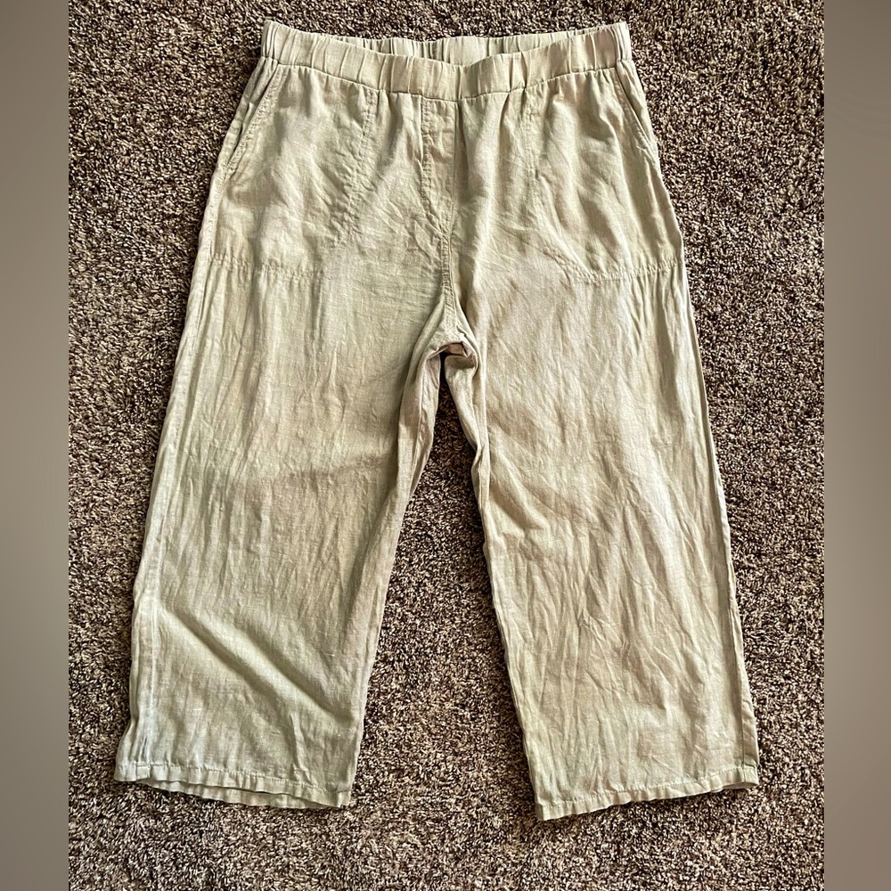 Cut Loose Linen Cropped Pants, XL